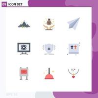 Modern Set of 9 Flat Colors and symbols such as space monitor venture atom receive Editable Vector Design Elements