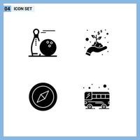 Modern Set of Solid Glyphs Pictograph of ball location play hand bus Editable Vector Design Elements