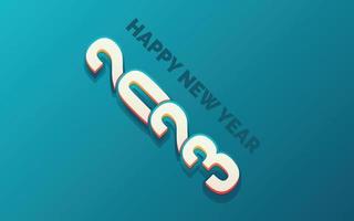 Happy new year 2023 White background Text logo design vector