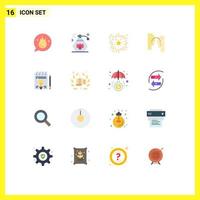 Set of 16 Modern UI Icons Symbols Signs for document transfer event mind brain Editable Pack of Creative Vector Design Elements