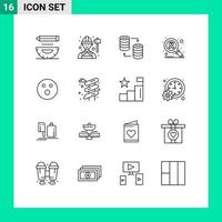 Modern Set of 16 Outlines and symbols such as virus infection labour infect storage Editable Vector Design Elements