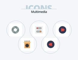 paquete de iconos planos multimedia 5 diseño de iconos. . control. multimedia vector