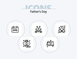 paquete de iconos de la línea del día del padre 5 diseño de iconos. . padre. amar. papá. béisbol vector