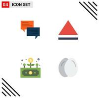 Group of 4 Modern Flat Icons Set for sms grow bubble business egg Editable Vector Design Elements