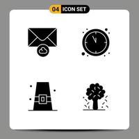 Universal Solid Glyphs Set for Web and Mobile Applications cloud fall clock autumn tree Editable Vector Design Elements