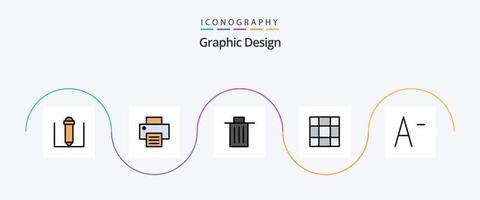 Design Line Filled Flat 5 Icon Pack Including . garbage. decrease vector