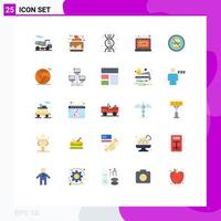 Group of 25 Modern Flat Colors Set for fast diet research banned news Editable Vector Design Elements