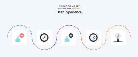 User Experience Flat 5 Icon Pack Including programming. coding. delete user. code. connection vector