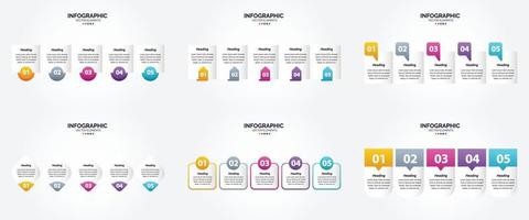 ilustración vectorial infografía conjunto de diseño plano para folleto publicitario y revista vector