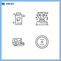 4 Line concept for Websites Mobile and Apps bottle spring green membership circle Editable Vector Design Elements