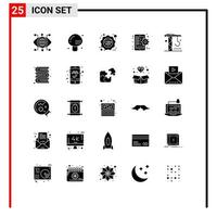 25 iconos creativos, signos y símbolos modernos de configuración de construcción, venta de teléfonos de hongos, elementos de diseño vectorial editables vector