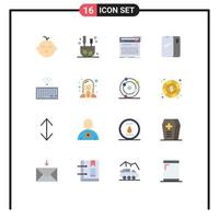 Set of 16 Modern UI Icons Symbols Signs for hardware android controller mobile phone Editable Pack of Creative Vector Design Elements