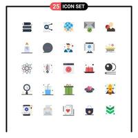 Universal Icon Symbols Group of 25 Modern Flat Colors of chart verification server sent safe Editable Vector Design Elements