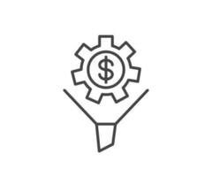 Funnel icon vector. Sort sign, filter symbol black and white. vector