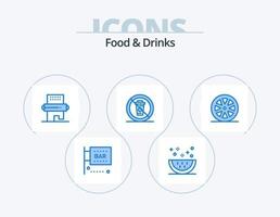 alimentos y bebidas paquete de iconos azul 5 diseño de iconos. comida. y. comida. clavo. comida vector