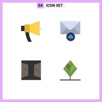 Universal Icon Symbols Group of 4 Modern Flat Icons of ads door megaphone envelope home Editable Vector Design Elements