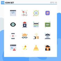 Pack of 16 Modern Flat Colors Signs and Symbols for Web Print Media such as biology computer party storage strategy Editable Pack of Creative Vector Design Elements