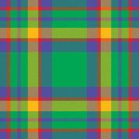 Plaid check pattern in green color. Seamless fabric texture. Tartan textile print. vector