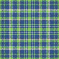 Plaid seamless pattern in green. Check fabric texture. Vector textile print.