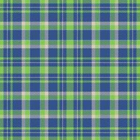 Plaid seamless pattern in green. Check fabric texture. Vector textile print.