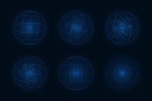 Geometric shape of sphere 3d design in technology style. Abstract circle vector illustration.