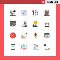 Mobile Interface Flat Color Set of 16 Pictograms of wallet delete code sand beach Editable Pack of Creative Vector Design Elements