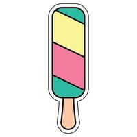 cute ice cream sticker grahphic vector