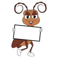 cute cockroach animal cartoon vector