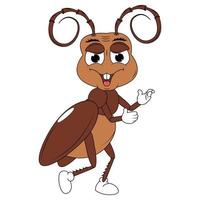 cute cockroach animal cartoon vector