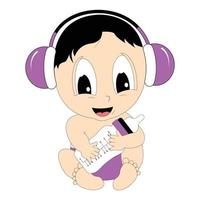 cute baby boy cartoon graphic vector