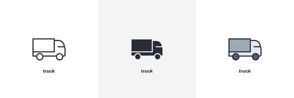 truck icon. Line, solid and filled outline colorful version, outline and filled vector sign. Idea Symbol, logo illustration. Vector graphics