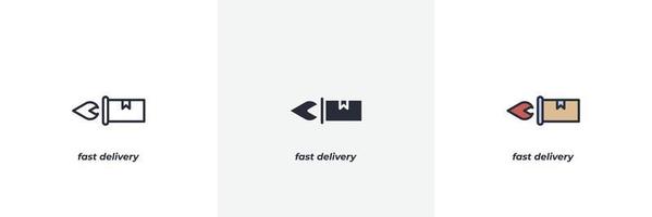 fast delivery icon. Line, solid and filled outline colorful version, outline and filled vector sign. Idea Symbol, logo illustration. Vector graphics