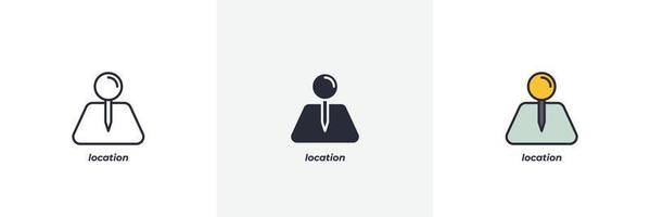 location icon. Line, solid and filled outline colorful version, outline and filled vector sign. Idea Symbol, logo illustration. Vector graphics