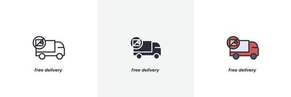 free delivery icon. Line, solid and filled outline colorful version, outline and filled vector sign. Idea Symbol, logo illustration. Vector graphics