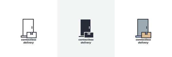 contactless delivery icon. Line, solid and filled outline colorful version, outline and filled vector sign. Idea Symbol, logo illustration. Vector graphics