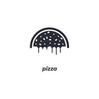 el símbolo de pizza de signo vectorial está aislado en un fondo blanco. color de icono editable. vector