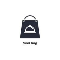 Vector sign food bag symbol is isolated on a white background. icon color editable.