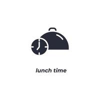 Vector sign lunch time symbol is isolated on a white background. icon color editable.