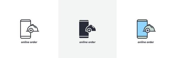 online order icon. Line, solid and filled outline colorful version, outline and filled vector sign. Idea Symbol, logo illustration. Vector graphics