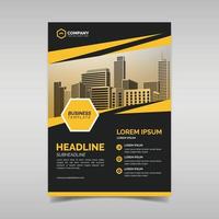 Black and yellow business flyer design template vector