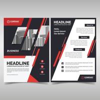 Business flyer template with red details vector