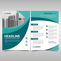 Business brochure template with wavy shapes vector