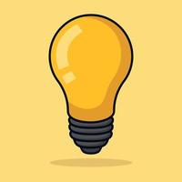 Light Bulb 3D Coloured Outline vector