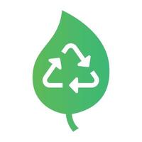 reciclar firmar hoja verde vector