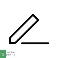 Pencil icon. Simple outline style. Pencil tip. drawing pen, graphite, plain, school element, education concept. Thin line vector illustration isolated on white background. EPS 10.