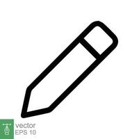 Pencil icon. Simple outline style. Pencil tip. drawing pen, graphite, plain, school element, education concept. Thin line vector illustration isolated on white background. EPS 10.