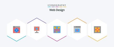 Web Design 25 Flat icon pack including graph. video. program. design. web vector