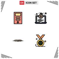 Set of 4 Modern UI Icons Symbols Signs for computer hipster stabilizer bag male Editable Vector Design Elements