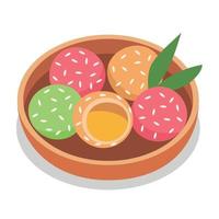 Onde onde Indonesian traditional dessert vector image