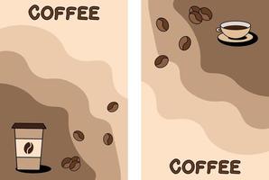 Poster mockup with coffee, vector. vector